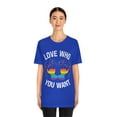 thumbnail image 3 of Love Who You Want Gay Pride LGBTQ+ Elephant Rainbow Hearts S-3XL, 3 of 8