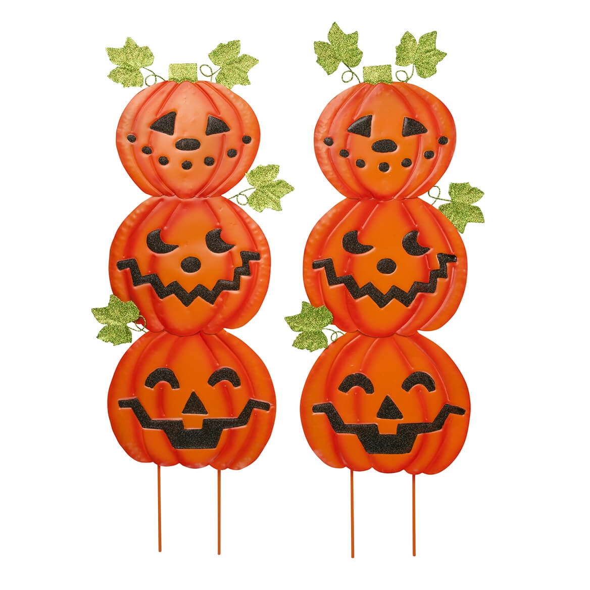 Metal JackOLantern Ground Stakes, Patio Halloween Decorations by