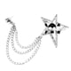 thumbnail image 1 of Blusa Elegante Hugo Camisa Cuello Punta Broche Pin Solapa Cadena Borla Clip Plata Broche de cadena colgante, 1 of 10