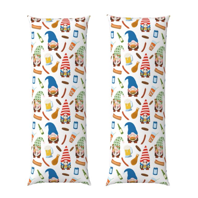 Balery Barbecue Gnomes Funda Protectora para Almohada Corporal de Algodón Hipoalergénico con Cierre(55 x 21 pulgadas), Almohadas No Incluidas