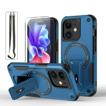 ShieldPlus for iPhone 11 Case with Screen Protector & Lanyard, Compatible with MagSafe, Heavy Duty Rugged Case with Built-in Kickstand,Blue