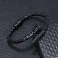 thumbnail image 3 of Pulsera para Hombre de Clavo Piel Vegana y Acero Inoxidable, Modelo Pulsera de Clavo, Brazalete de Cuero Piel Vegana, 3 of 5