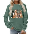 thumbnail image 4 of SYMOID Womens Green Christmas Dog Crewneck Sweatshirt, Cute Dog Print Loose Fit Cotton Holiday Sweatshirt for Dog Lovers,Size M, 4 of 6