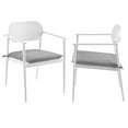 thumbnail image 6 of 7 pcs Dining Side Chair and Table Set, Gray, Aluminum, Outdoor Patio Balcony Cafe Bistro Garden Hospitality Restaurant, Modern Contemporary, HB38002, 6 of 9