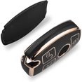 thumbnail image 2 of Funda para mando a distancia sin llave de 2 o 3 botones para Mercedes Clase A, B, C y E con borde dorado y cubierta negra para llave para Mercedes W204 y W211, 2 of 7