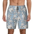 thumbnail image 2 of Picia Lily Flower pattern Mens Swim Trunks with Compression Liner Stretch Beach Shorts Quick Dry with Zipper Pockets No-Chafing Board Shorts-XX-Large, 2 of 9
