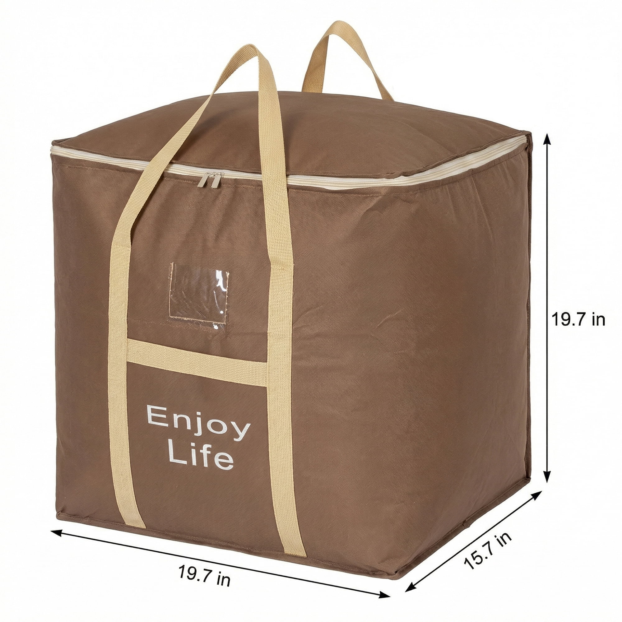 Unique Bargains Foldable Storage Bags for Storing Clothing Brown 19.7"x15.7"x19.7"