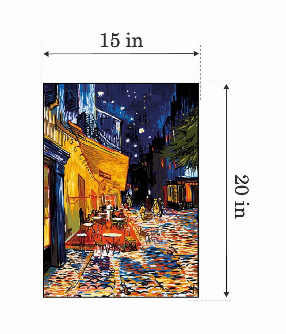 Needlepoint canvas for halfstitch without yarn Caf√© Terrace - Van Gogh SE929.569 Seg De Paris Printed Tapestry Canvas