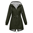 thumbnail image 2 of APEXFWDT Rain Jacket Women Striped Lined Hooded Raincoat Lightweight Outdoor Waterproof Windbreaker, 2 of 6