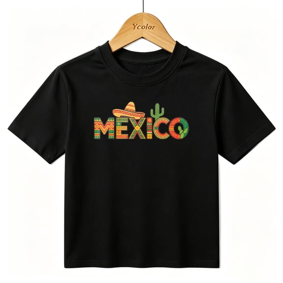Boys Graphic T-Shirt Mexico Fiesta Sombrero Cactus Travel Kids Tees 100% Cotton Tops Ages 4-13Y