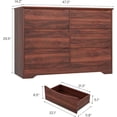 thumbnail image 4 of Cómoda moderna de madera con 6 cajones – Gran espacio de almacenaje – Diseño alto y superficie amplia – Perfecta para dormitorio, sala o pasillo – Armario organizador funcional – Acabado nogal rojo, 4 of 7