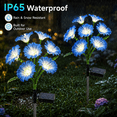 thumbnail image 6 of Rirool Solar Flower Lights Outdoor 2 Pack, Blue LED Garden Lights with 8 Lighting Modes, IP65 Waterproof Solar Garden Stake Lights Auto On/Off for Yard Patio Lawn Decoration, 6 of 8