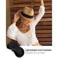 thumbnail image 5 of Fedora Straw Sun Hat for Men Women Foldable Roll Up Short Brim Trilby Hat Panama Beach Hat UPF 80+, 5 of 5