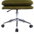 thumbnail image 6 of Modern Home Office Chair, Desk Chair with Silver Base Feet, Velvet Fabric Leisure Adjustable Office Chair with Wheels, Armless Leisure Swivel Computer Chair, for Living Room, Bed Room, Dorm, Green, 6 of 7