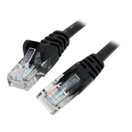 UPC: 0722868167434 | Belkin A3L791-08-BLK-S 8 ft. Cat 5E Black UTP RJ45M/RJ45M Snagless Patch Cable