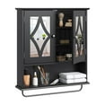 thumbnail image 4 of RoyalCraft Bathroom Mirror Cabinet, Wall Mount Medicine Cabinet with Adjustable Shelves, Towel Bar, Black, 4 of 9