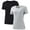 Black/Grey, variant on wirarpa Womens 2 Pack Crew Neck T-Shirts Short Sleeve Summer Tops Fashion Basic Tees Grey/White Size Medium