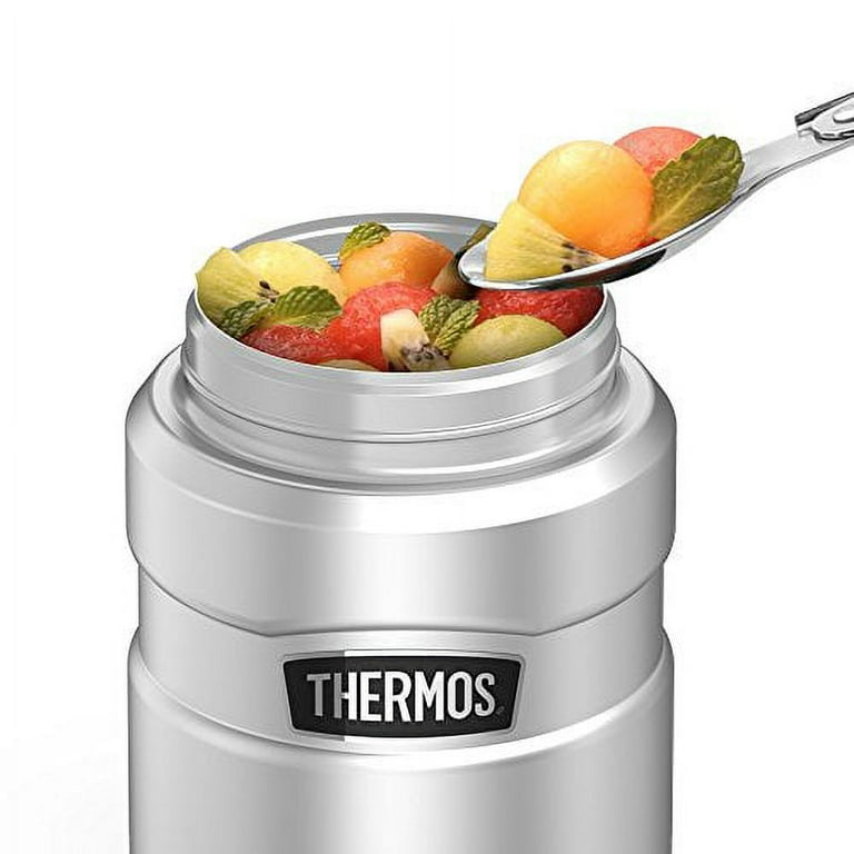  THERMOS Stainless King Vacuum-Insulated Food Jar with Spoon, 16  Ounce, Matte Steel : Home & Kitchen