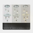 thumbnail image 3 of LUOLAX Modern Silver 3 Colors LED Chandelier Crystal Hanging Adjustable Pendant Light for Dining Room Living Room Bedroom Lighting Fixtures, 3 of 12