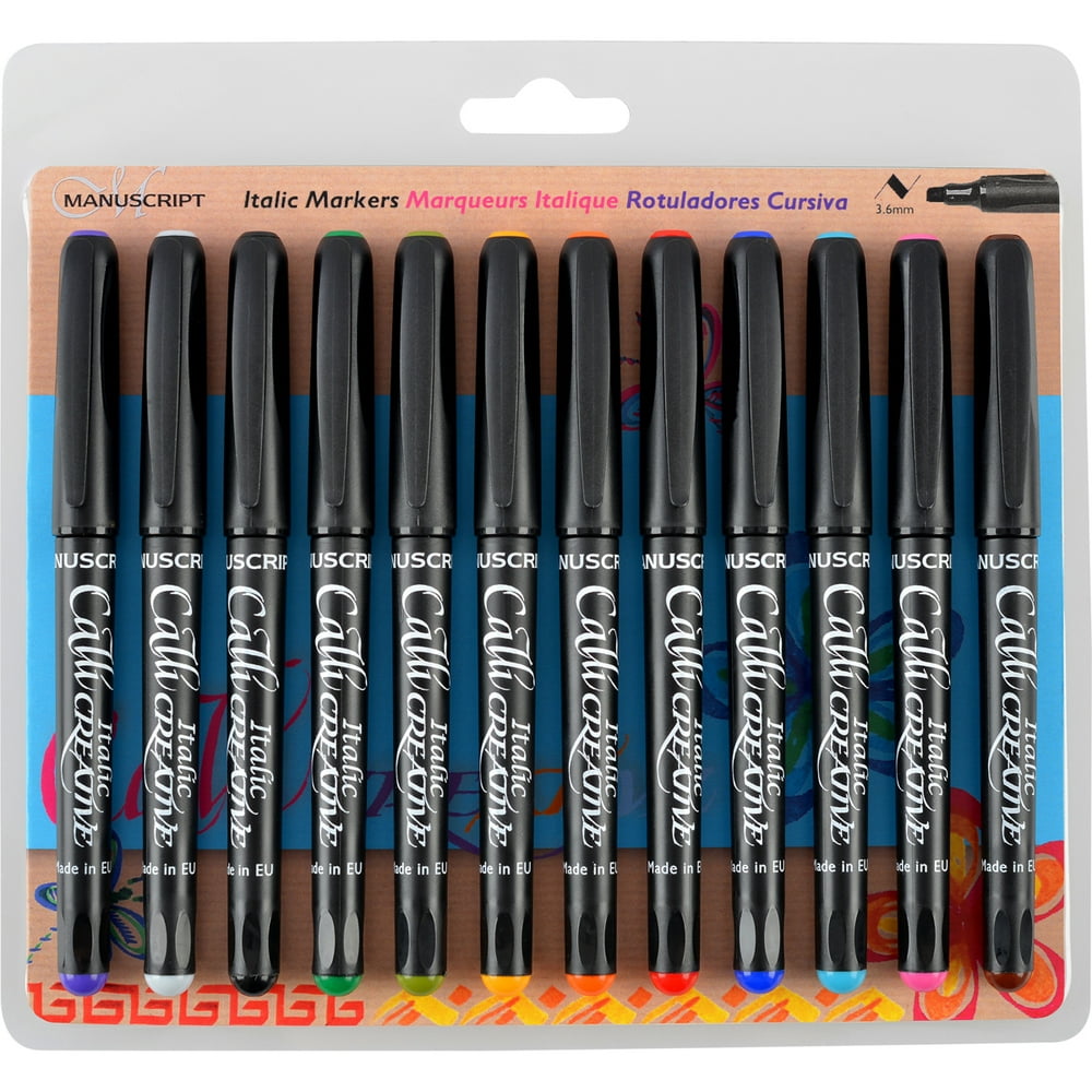 Manuscript Callicreative Italic Calligraphy Marker Set, 12Colors