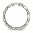 thumbnail image 2 of Stainless Steel 8mm Ridged Edge Ring Man Wedding Classic Flat W/edge  For Dad Mens  For Him, 2 of 10