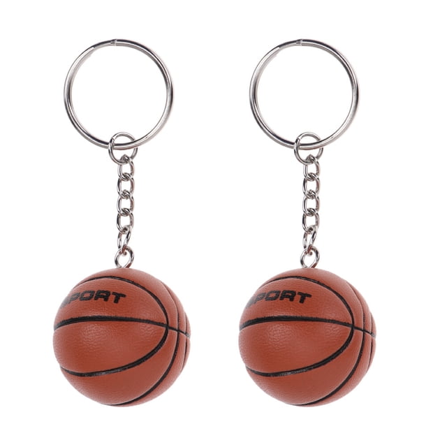 BRIGHTFUFU 2 mini llaveros de baloncesto, colgantes creativos de baloncesto, decoración colgante.