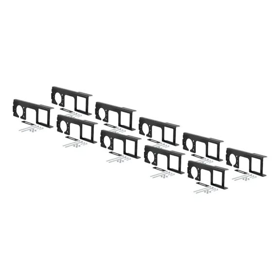 CURT 58000010 Easy-Mount Vehicle Trailer Wiring Connector Mounting Bracket, 2-Inch Receiver, 4 or 5-Way Flat, 6 or 7-Way Round, 10-Pack