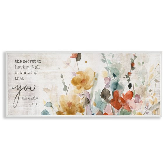 Stupell Industries Shabby Chic Knowing You Have It Motivational White Framed Giclee Art, 30 x 13, by Carol Robinson
