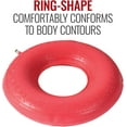 thumbnail image 2 of DMI Inflatable Ring Donut Seat Cushion Pillow for Hemorrhoid, Pregnancy, and Tailbone Pain, Red, 18 in, 2 of 5