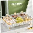 thumbnail image 3 of Divided Serving Tray Set Snack Tray Transparent Fruit Tray with Lid Rectangle 6 Grids Fruit Bowl Box Set Divided Nut Bowl Plastic Desserts Serving Plate. High quality, 3 of 5