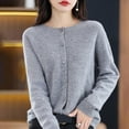thumbnail image 2 of Light Weight Cardigan Women Summer Ladies Button Front Long Sleeve Open Front Coat Soft Warm Knit Elastic Sweater Light Cardigans for Women Summer Grey XL, 2 of 4