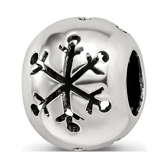 Fancy Bead White Sterling Silver Themed 10 mm 8.18 Reflections Cutout Snowflake Bead