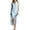 Blue, variant on Casual Dresses Women's Sleeveless Zip Front High Neck Slit Dress Crew Neck Long Casual Bodycon Midi with Side Zipper Thigh Split Solid Black L