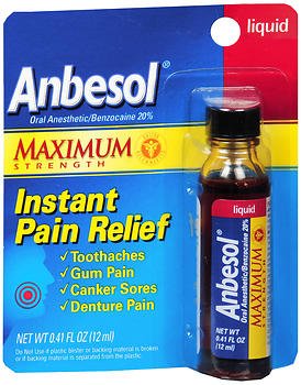 Anbesol Pain Relief, Instant, Maximum Strength, Liquid .41 Oz - Walmart.com