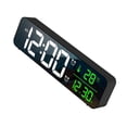 thumbnail image 1 of Reloj despertador digital de 10 pulgadas con pantalla LED, temperatura, fecha, calendario, AM/PM, reloj de pared 2 negro, 1 of 2