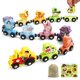 thumbnail image 1 of Set de tren magnético de madera para animales TenFans Montessori Toys, 1 of 7