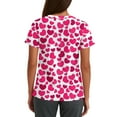 thumbnail image 3 of Valentine Day Scrub Tops for Woman V Neck Nursing Love Heart Print Plus Size Scrubs Short Sleeve Quick Dry Cute Scrub Tops with Pockets Light pink M, 3 of 5