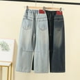 thumbnail image 5 of Girl Clothes Size 10-12 Jeans 8T 9T Girls Outfits Size 14-16 Teens Clothes Girls Jeans Elastic Waist Wide Leg Pants Kids Jeans 4-14 Years, 5 of 9