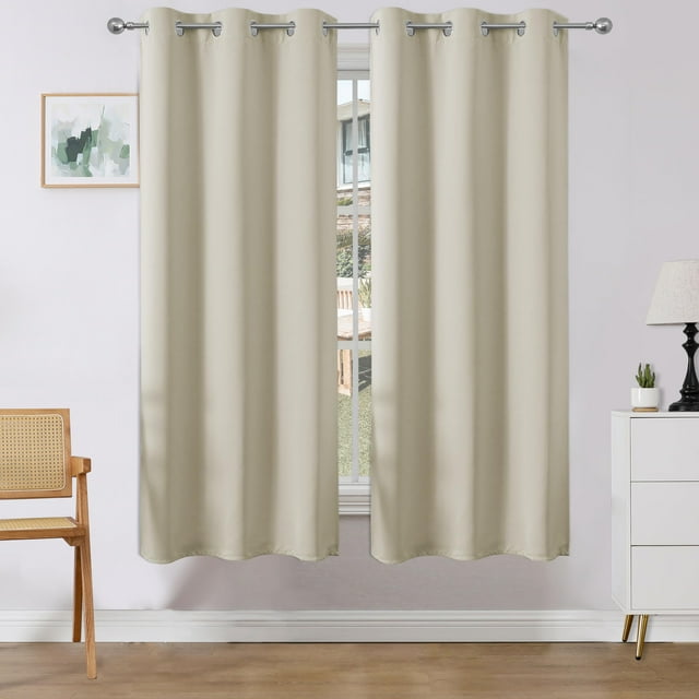 Cortinas Joydeco 2 Paneles Térmicas Aislantes 94x183 cm Beige