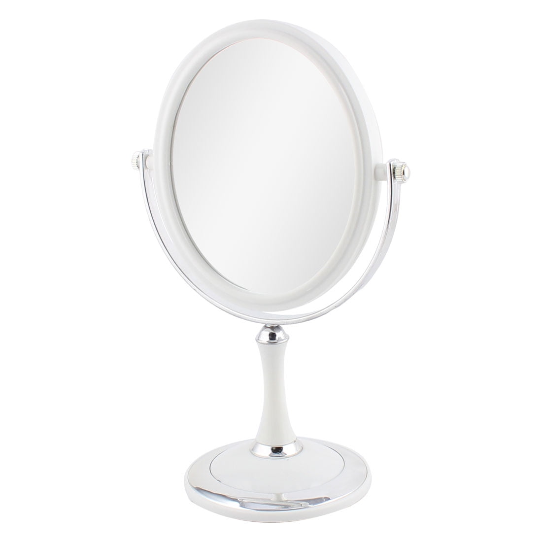 Women Plastic Oval Classical Style Dual Sided Magnifying Makeup Women Plastic Oval Classical Style Dual Sided Magnifying Makeup Mirror White