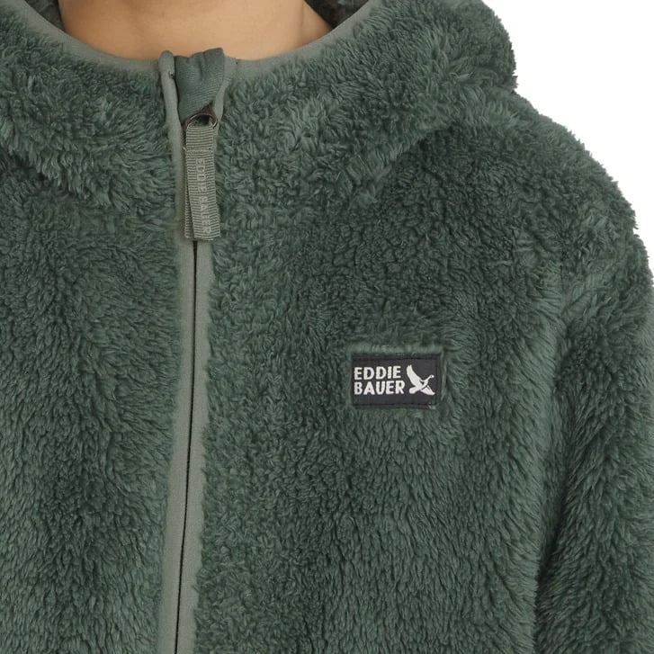 Eddie Bauer Youth High Pile Plush Hooded Full Zip Jacket – Cozy