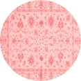 thumbnail image 1 of Ahgly Company Machine Washable Indoor Round Oriental Red Modern Area Rugs, 4' Round, 1 of 4
