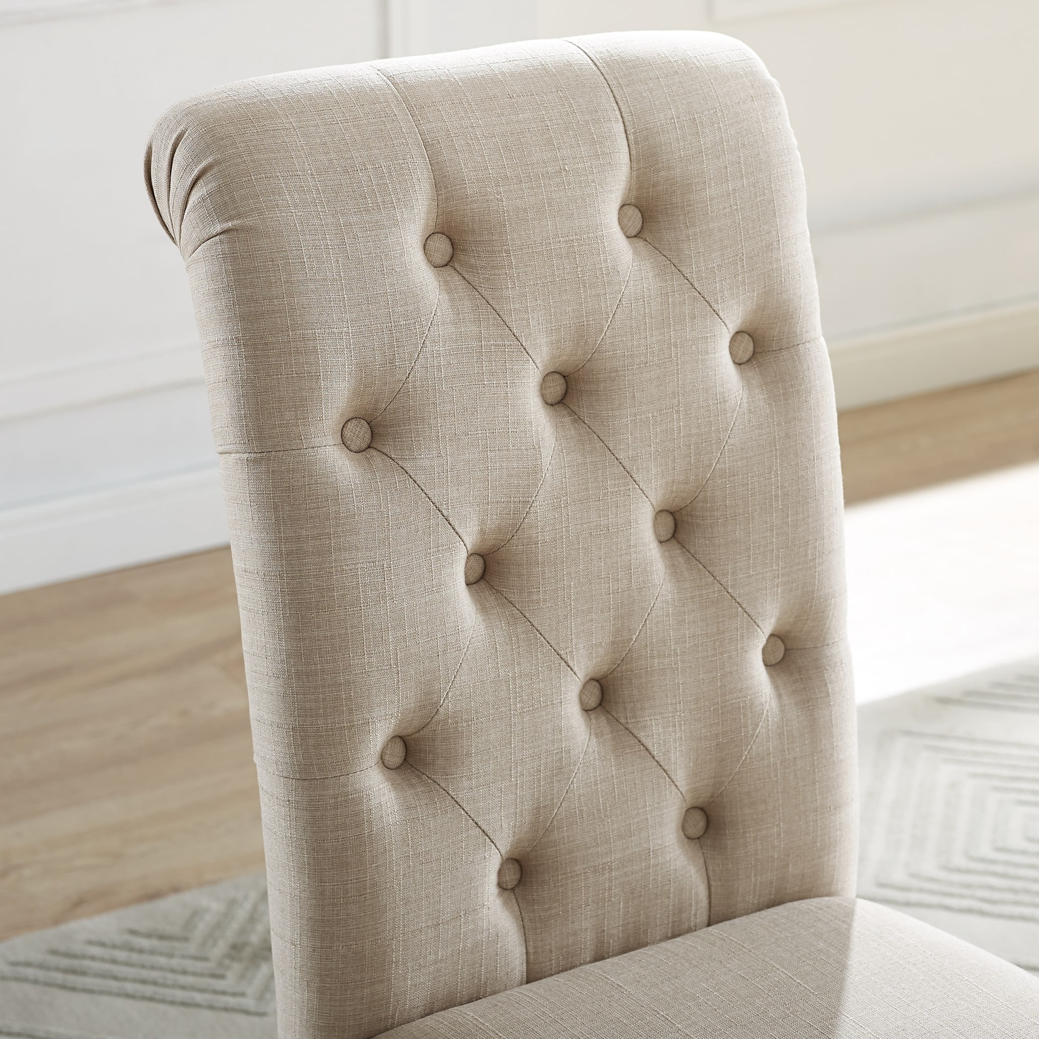 Roundhill Furniture Leviton Tufted Parsons Dining Chair - Set of 2