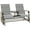Gray, variant on Spaco Outdoor 2-Person Glider Bench with Steel Frame, Glider Swing Chair Loveseat with Table for Outdoor, Gray