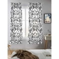thumbnail image 5 of Black Flower Curtains 63 Inch Length, Sheer Curtains for Bedroom Living Room Window Vintage Farmhouse Boho Leaf Spring Plant Rod Pocket Drapes Kitchen Curtains Small Half Window 42"x63" 2 Panels, 5 of 6