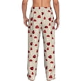 thumbnail image 3 of Picia Ladybug With Mushroom Mens Soft Woven Cotton Elastic Waistband Sleep Pajama Pant Lounge Sleep Pant With Pockets And Drawstring-Large, 3 of 9
