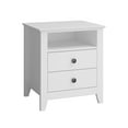 thumbnail image 3 of WIAWG Nightstand with 2 Drawers & 1 Open Shelf, Minimalist and Modern Bedside Table Sofa End Side Table,White, 3 of 8
