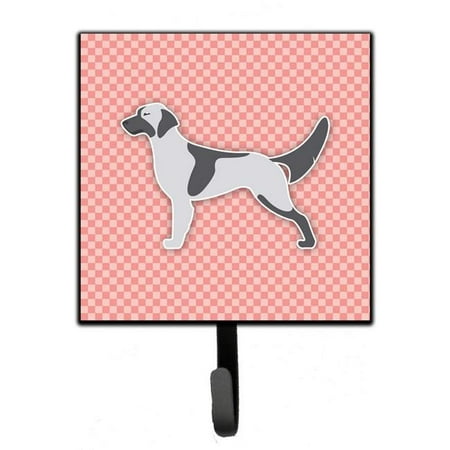

English Setter Checkerboard Pink Leash or Key Holder