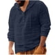 thumbnail image 1 of pstuiky Camisas suaves de manga larga para hombre, Blusa informal de manga larga con cuello redondo y botones para hombre Tops de talla grande para hombre l, 1 of 5