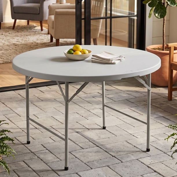 Mesa Plegable Multiusos Redonda de 122 cm | Mesa Grande para Eventos, Reuniones y Hogar